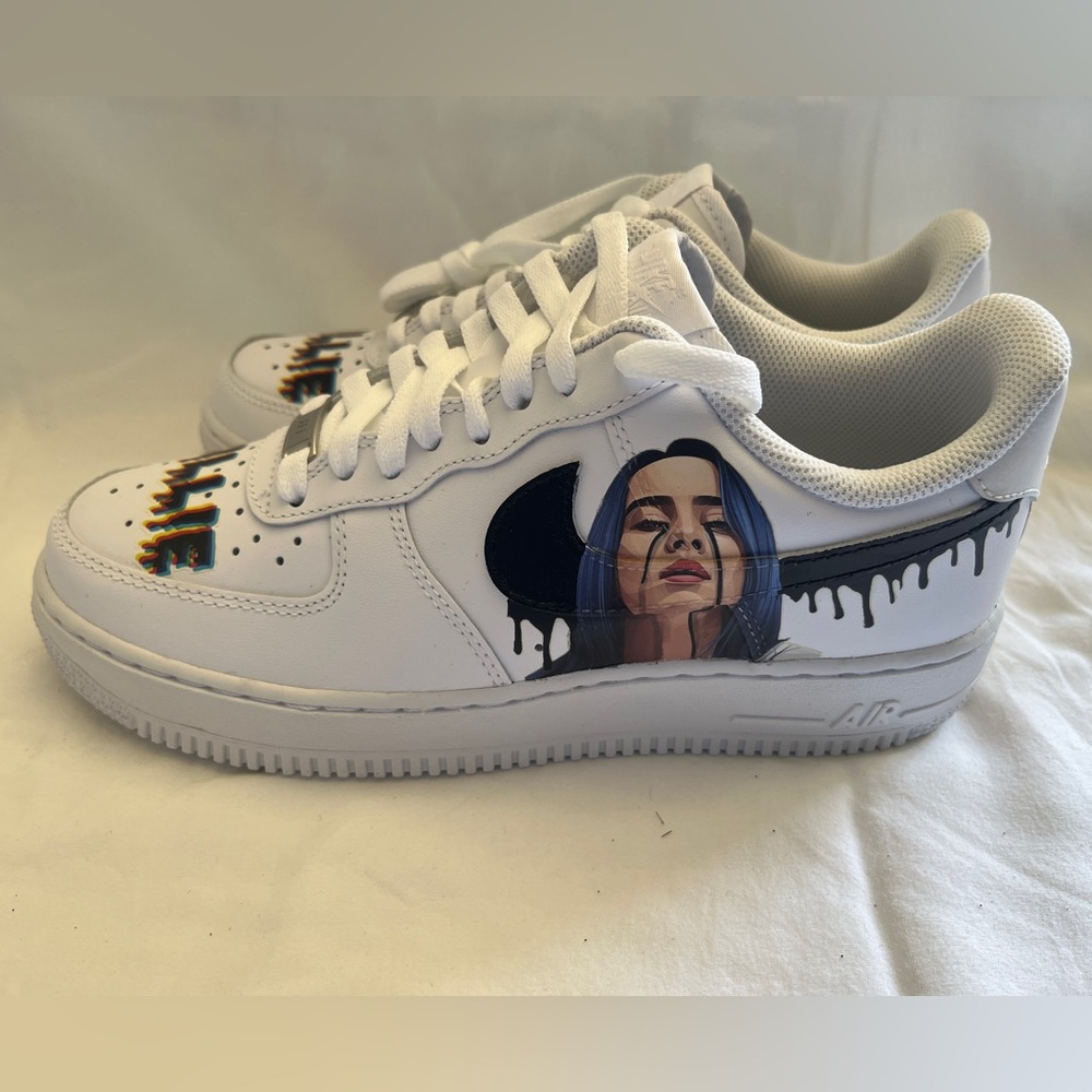 Nike Air Force 1, NWT, size 7.5 men, Billie Eilish custom edition, by Dripz